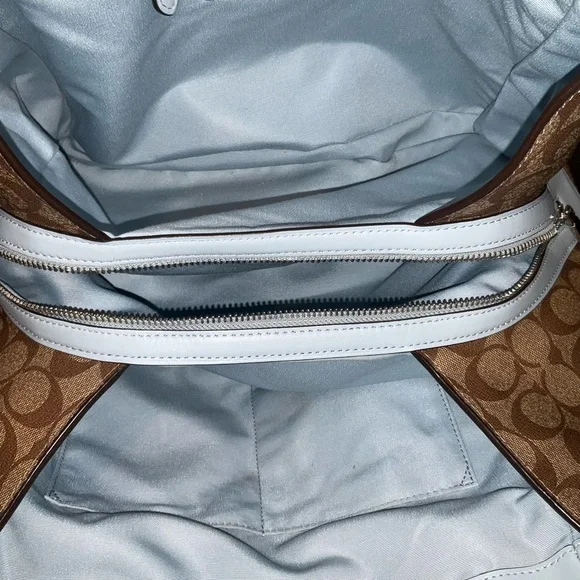 Coach Hallie Shoulder Hobo Bag in Signature Canvas - Picture 13 of 15